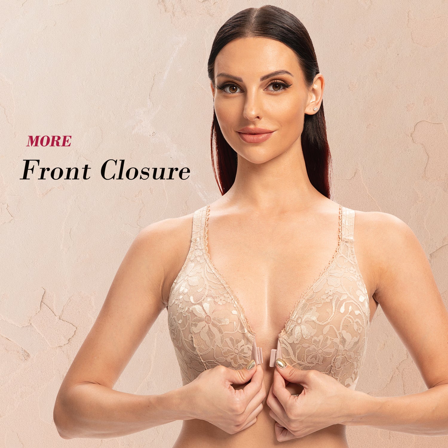 MELENECA Front Closure Bras for Women Sexy Lace Plus Size