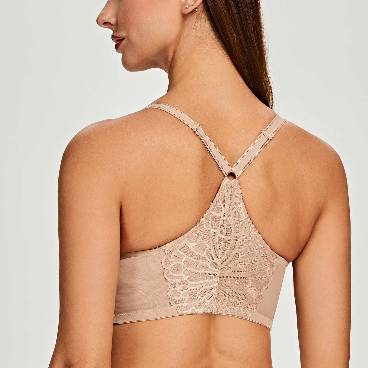 MELENECA Racerback Front Closure Unlined Underwire Bra