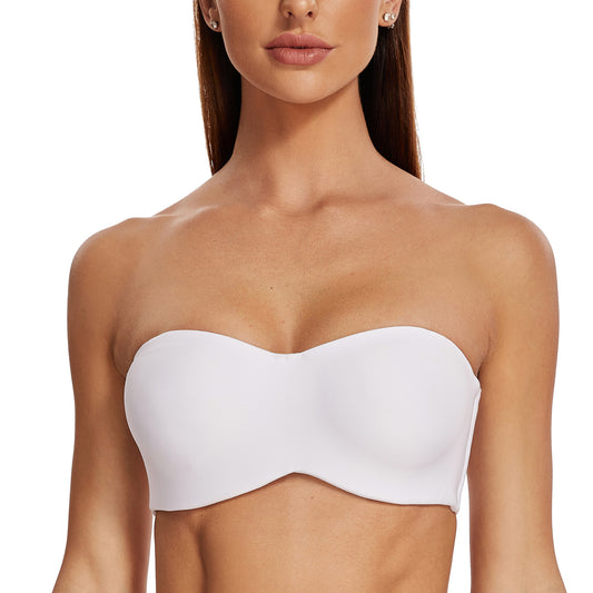 MELENECA Large Bust Minimizer Unlined Bandeau Underwire Strapless Bra