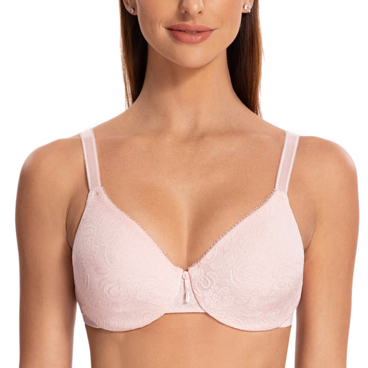 MELENECA Women's Underwire Smooth Multi-Way Uplift Padded Push Up Strapless  Bra Pale Nude Heather 34A 