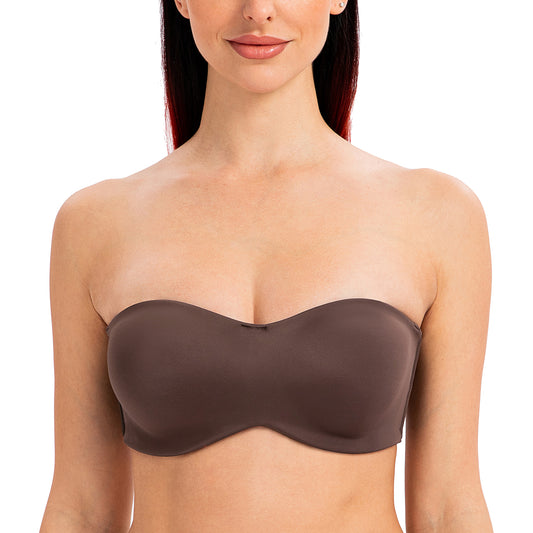 MELENECA Large Bust Minimizer Unlined Bandeau Underwire Strapless Bra