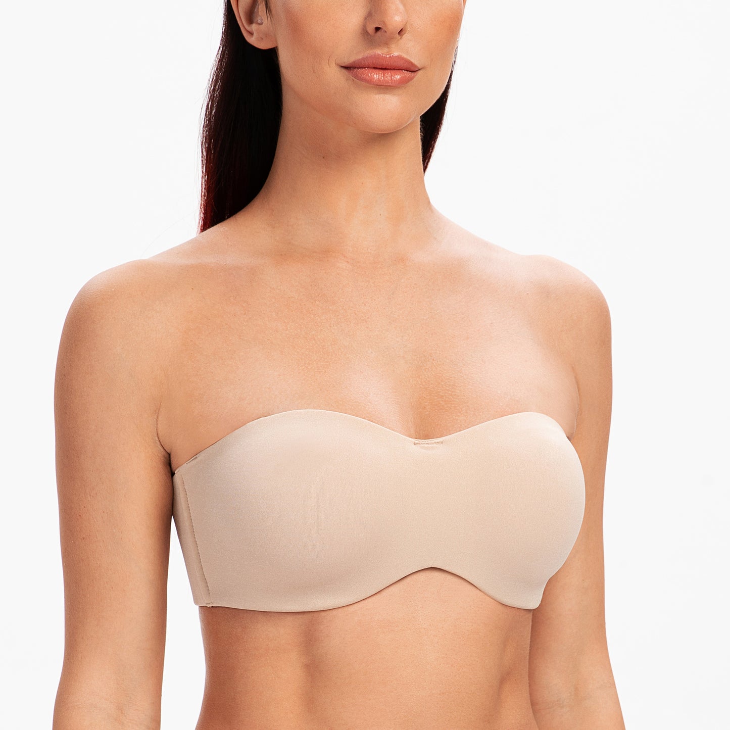 MELENECA Women's Push Up Strapless Bras with Lift Stay Put Padded Cup :  : Clothing, Shoes & Accessories
