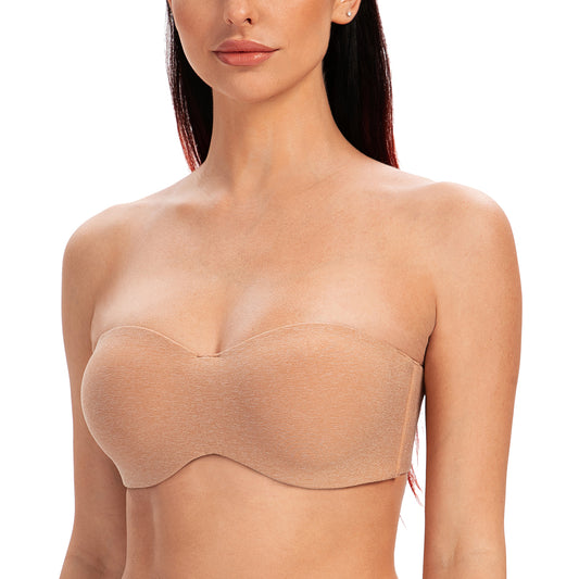 MELENECA Strapless Bras for Large Bust Minimizer Unlined with Underwire