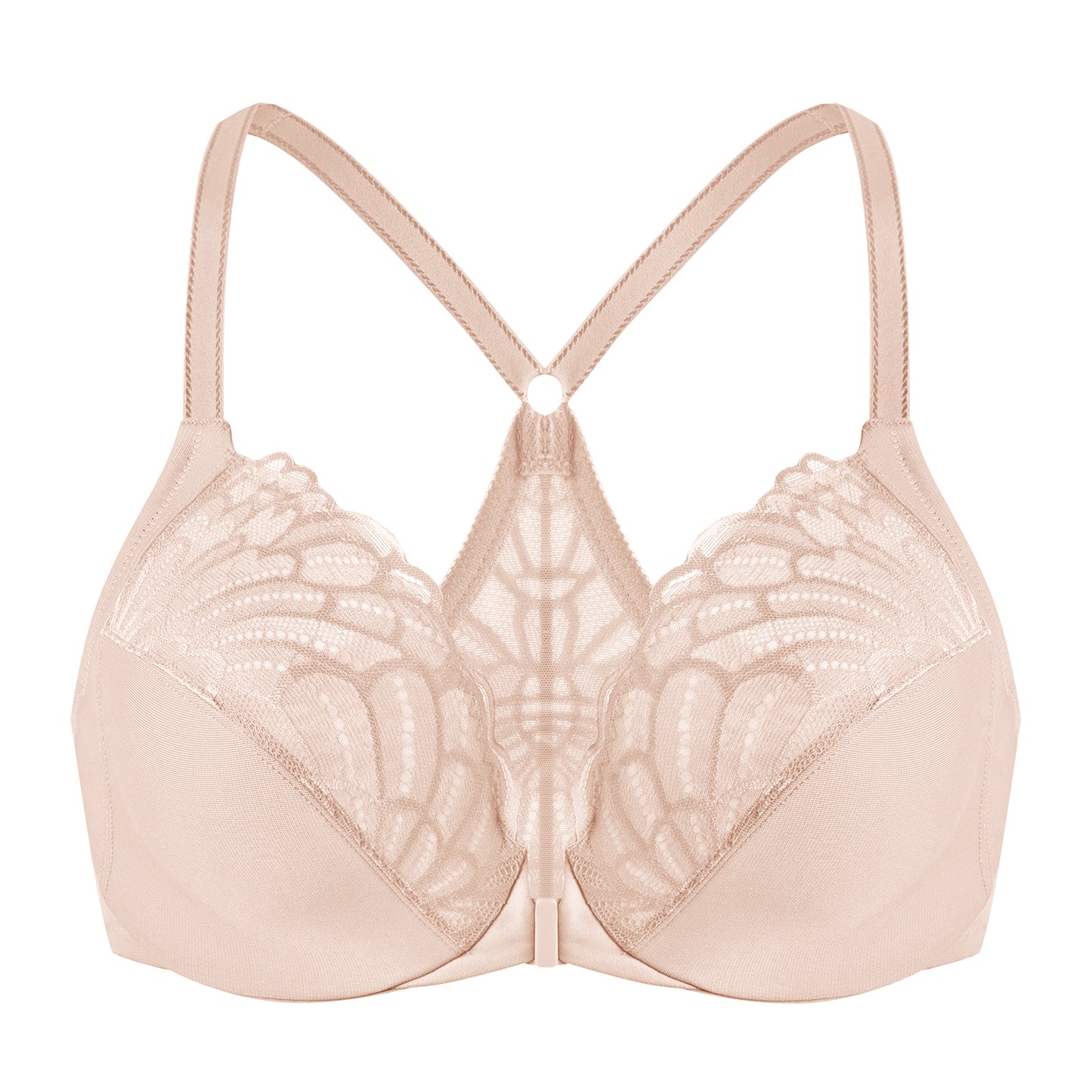 MELENECA Racerback Front Closure Unlined Underwire Bra