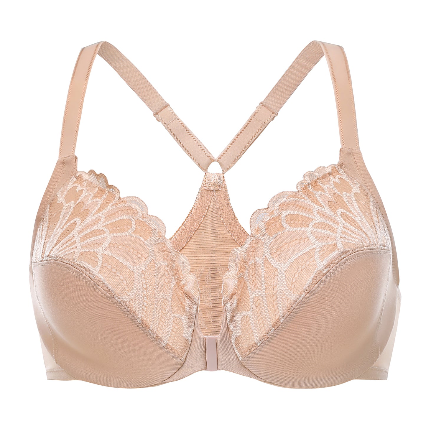 MELENECA Racerback Front Closure Unlined Underwire Bra