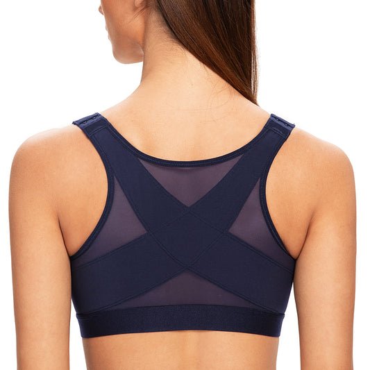 MELENECA Front Closure Wirefree Back Support Posture Bra